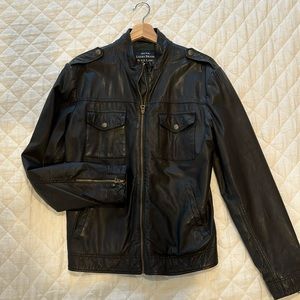 Lucky Brand Black Label Mens Leather Jacket